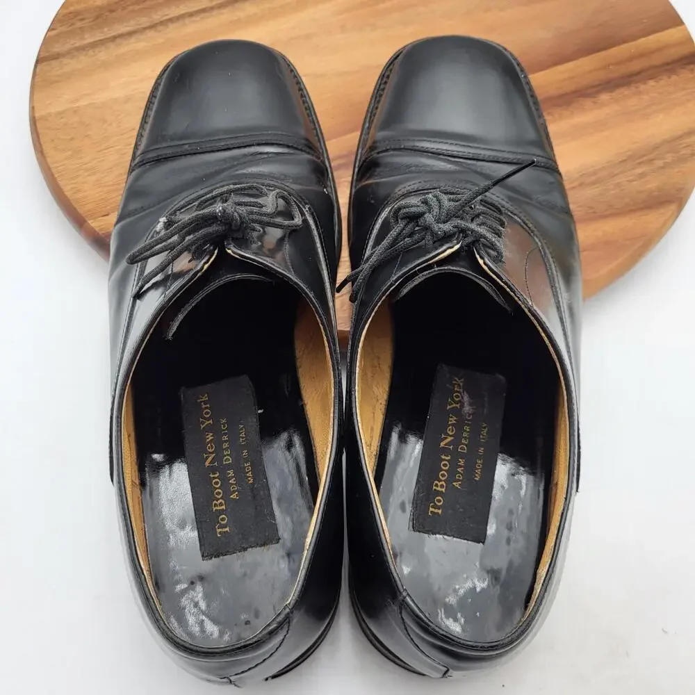To Boot New York Adam Derrick Oxford Dress Shoes Mens Sz 9.5 Black Leather Italy